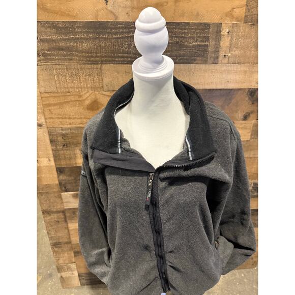 IZOD- Classic Full Zip- Gray- Fleece Jacket- Women Size L - Picture 6 of 7